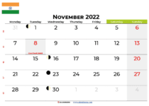 november calendar 2022 india