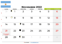 calendario noviembre 2022 para imprimir argentina