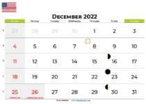 december calendar 2022 USA
