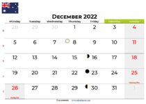 december calendar 2022 australia
