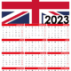 2023 calendar with holidays printable UK