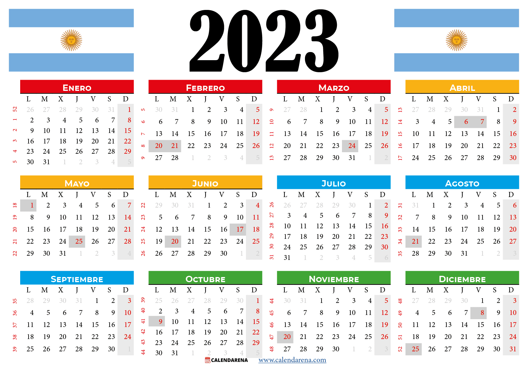 Calendario 2023 Argentina Mensual Significado Dos Son vrogue.co