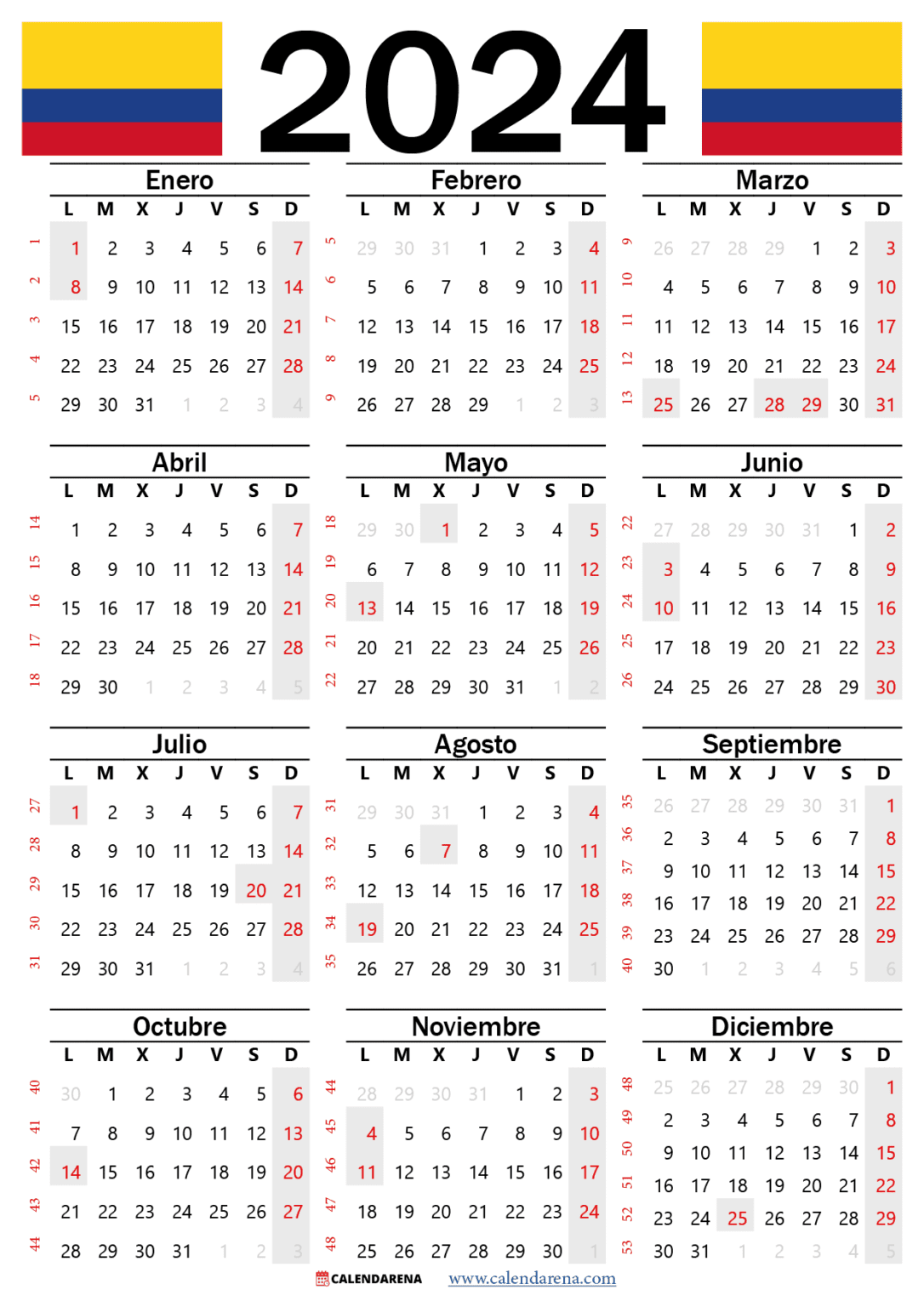 Calendario colombia 2023 con festivos 2023 calendar layarkaca21 LK21