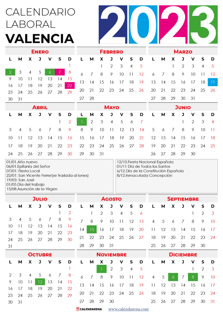 calendario laboral 2023 valencia