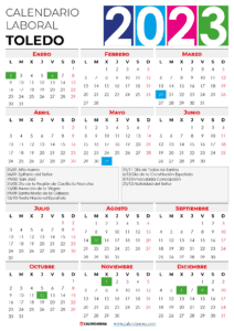 Calendario Laboral 2023 Toledo Con Festivos