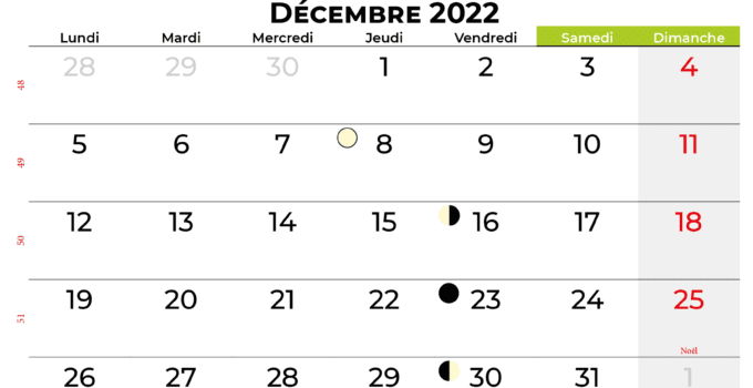 calendrier décembre 2022 belgique