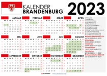kalender Brandenburg 2023 und Ferien