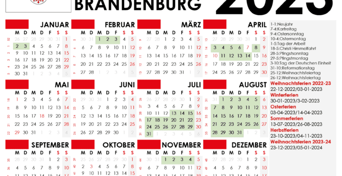 kalender Brandenburg 2023 und Ferien