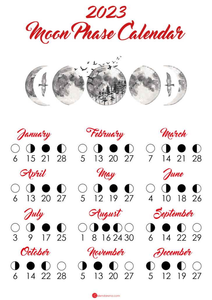 moon phase calendar 2023