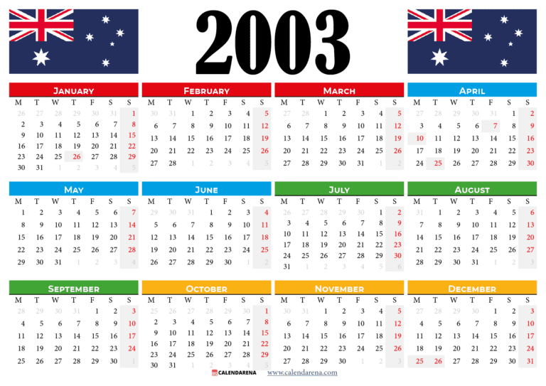 Australia 2023 Calendar With Holidays Printable