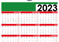 2023 calendar india full flag