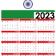 India 2023 calendar with holidays printable
