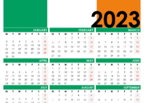 2023 calendar ireland with flag