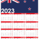 New Zealand 2023 calendar with holidays printable