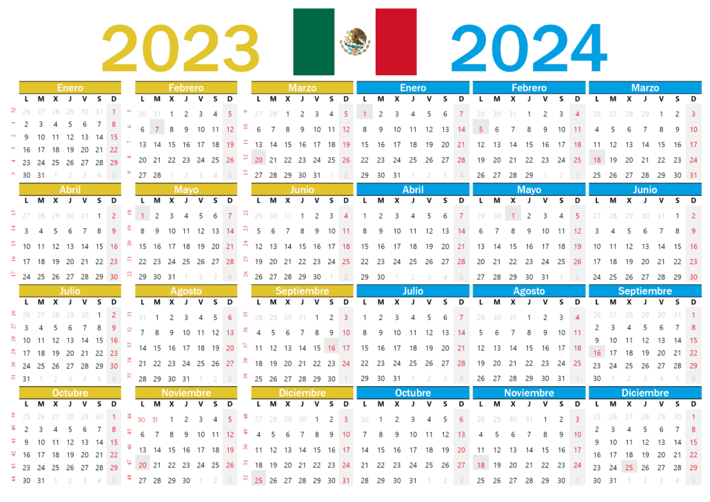 Calendario 2023 2024 mexico