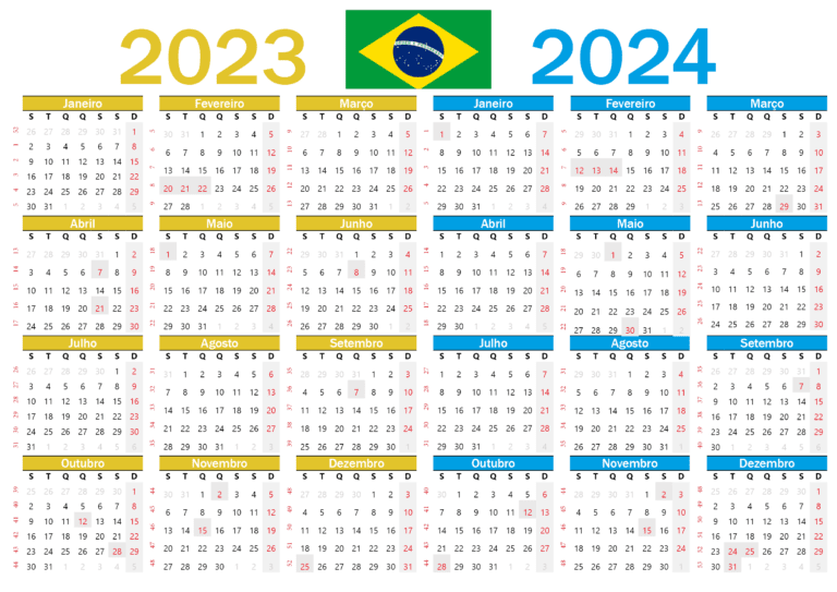 Calendário 2023 Brasil Para Imprimir Com Feriados 4588