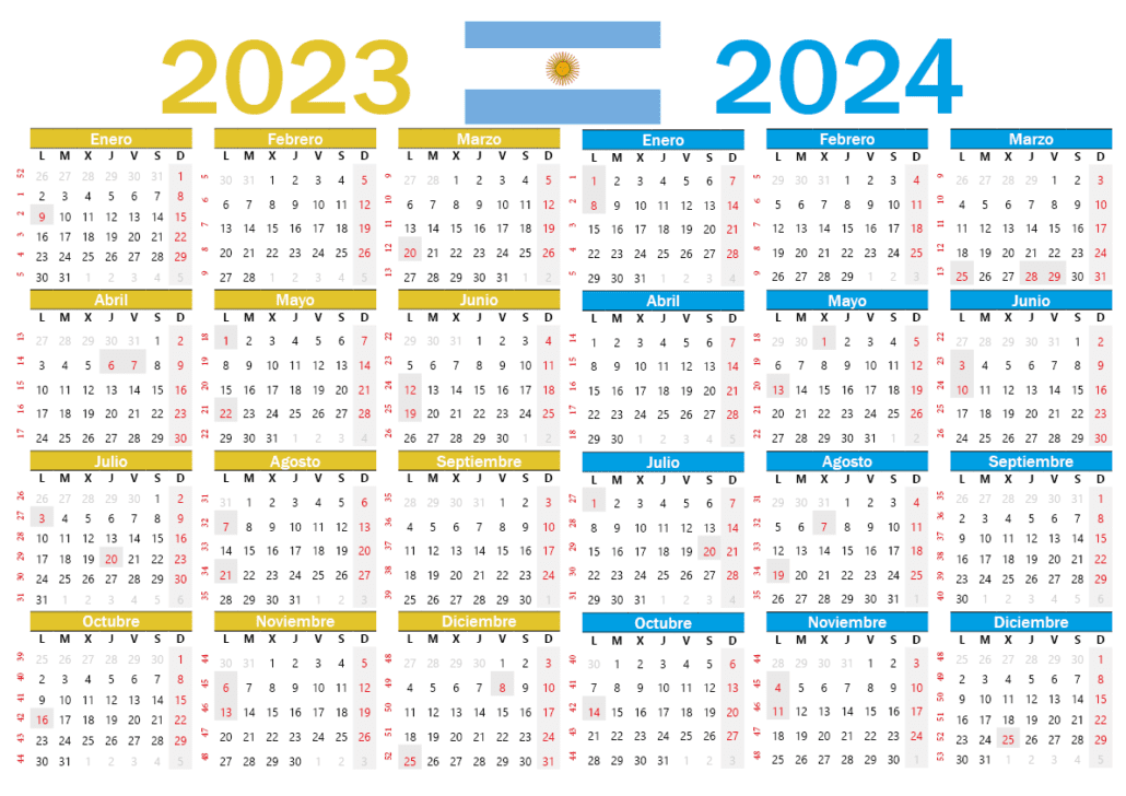 calendario 2023 2024 para imprimir argentina