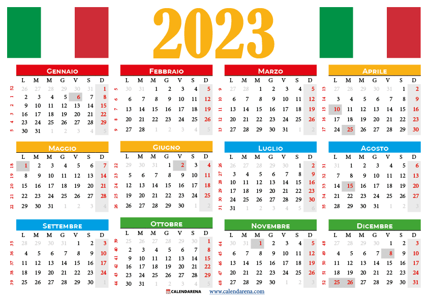 calendario 2023 ITALIA