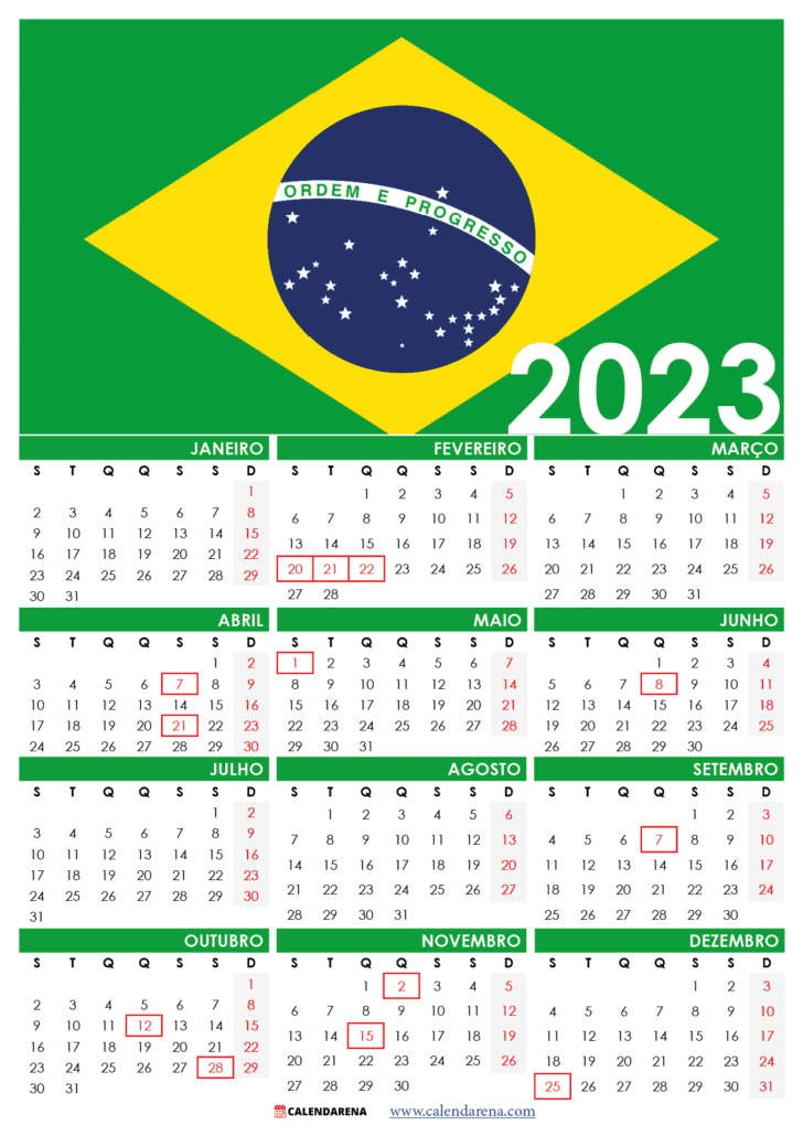 calendário 2023 PDF brasil