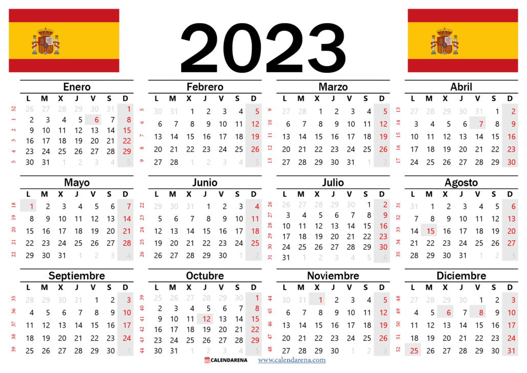 calendario 2023 con festivos españa