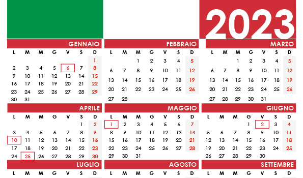 calendario 2023 da stampare ITALIA