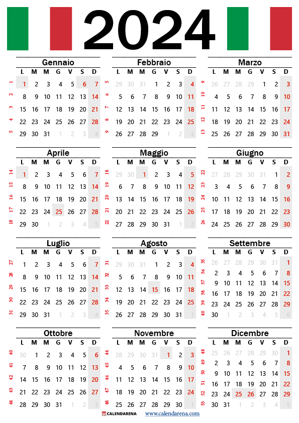 calendario 2024 ITALIA