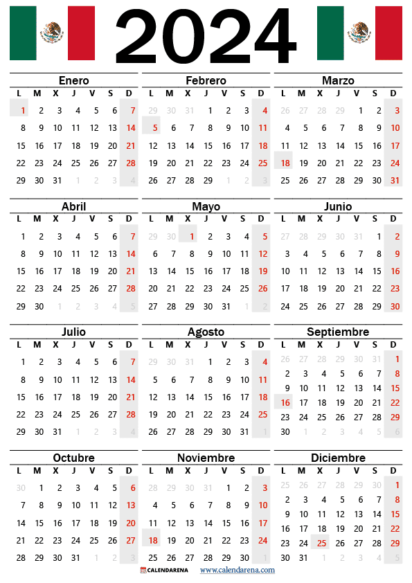 calendario 2024 mexico