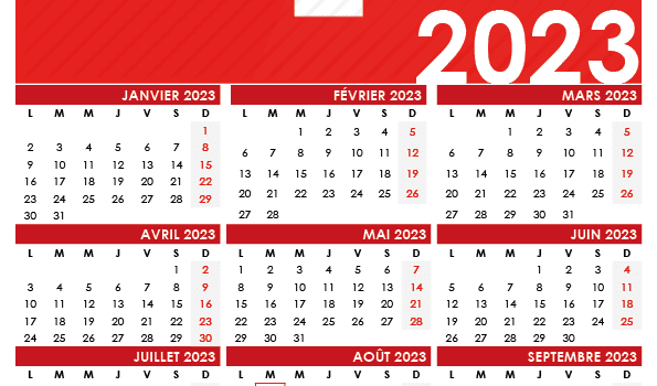 calendrier 2023 à imprimer Suisse