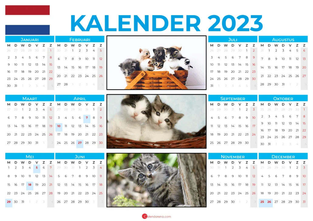 jaar kalender 2023 Nederland