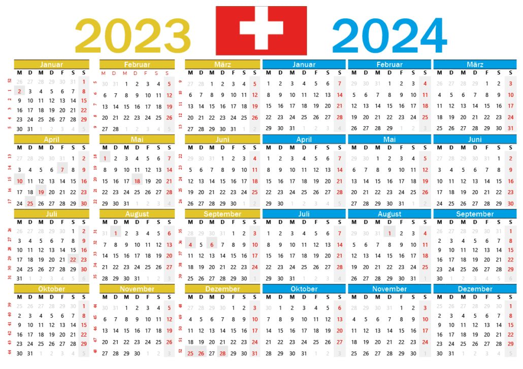 kalender 2023 2024 schweiz