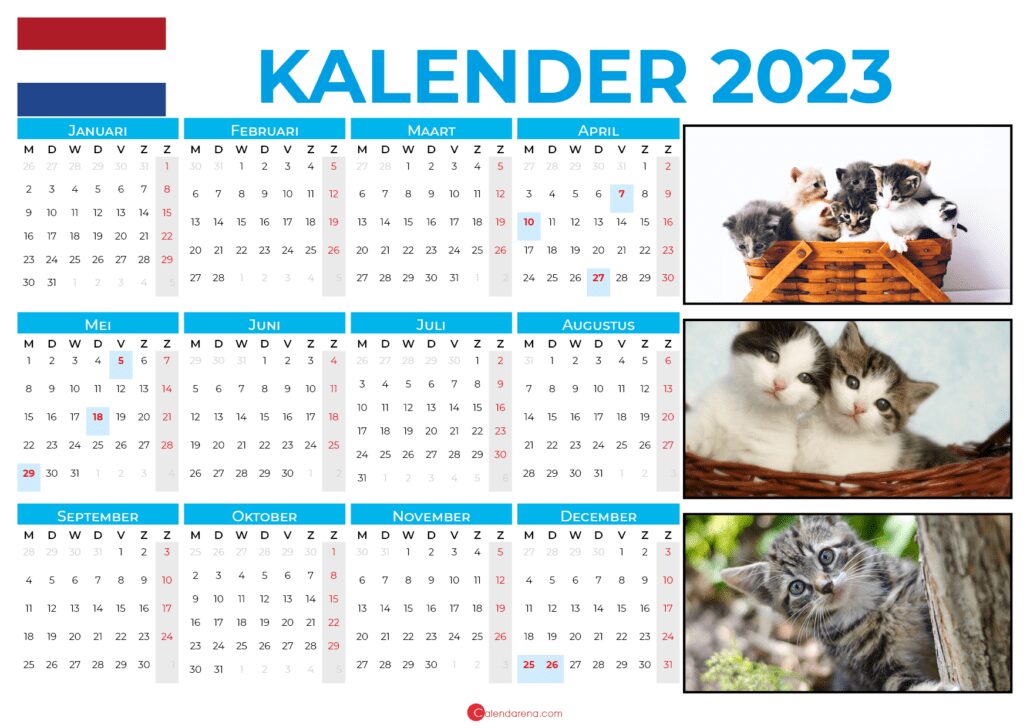 kalender 2023 gratis afdrukken Nederland