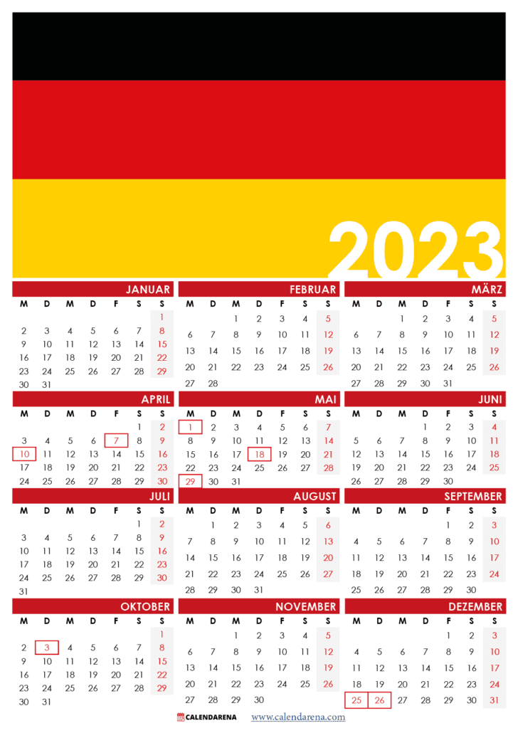 kalender 2023 mit feiertagen Deutschland
