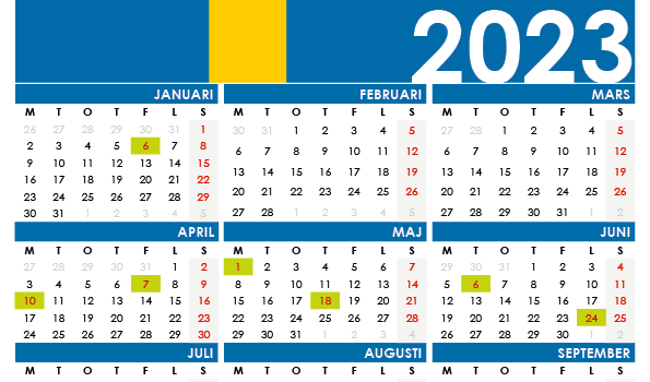 Kalender 2023 sverige ut gratis