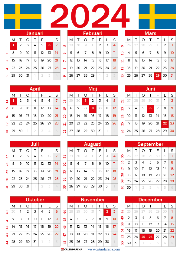 kalender 2024 veckor svensk
