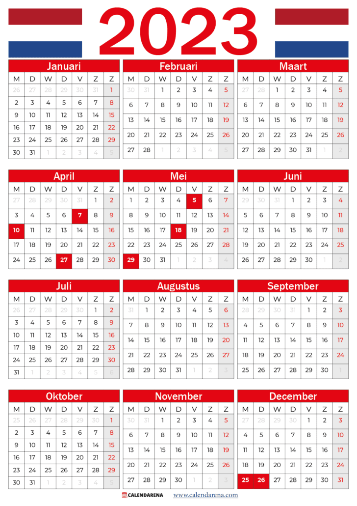kalender 2023 weeknummers Nederland