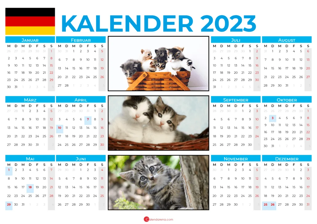 kalender 2023 zum ausdrucken mit ferien Deutschland