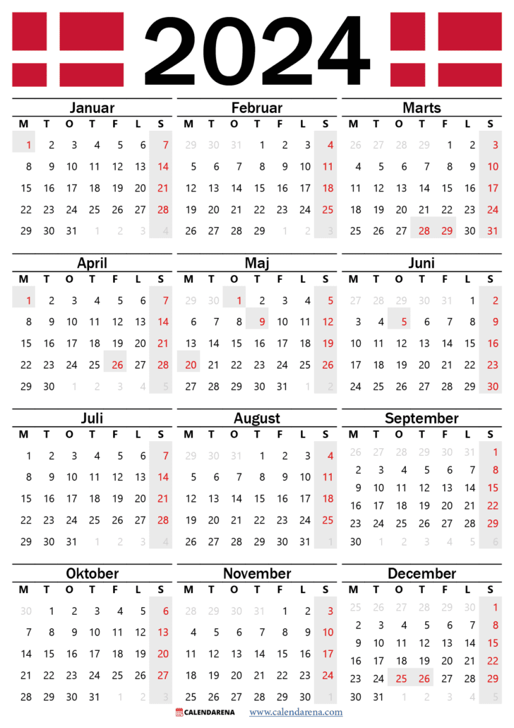 kalender 2024 Danmark