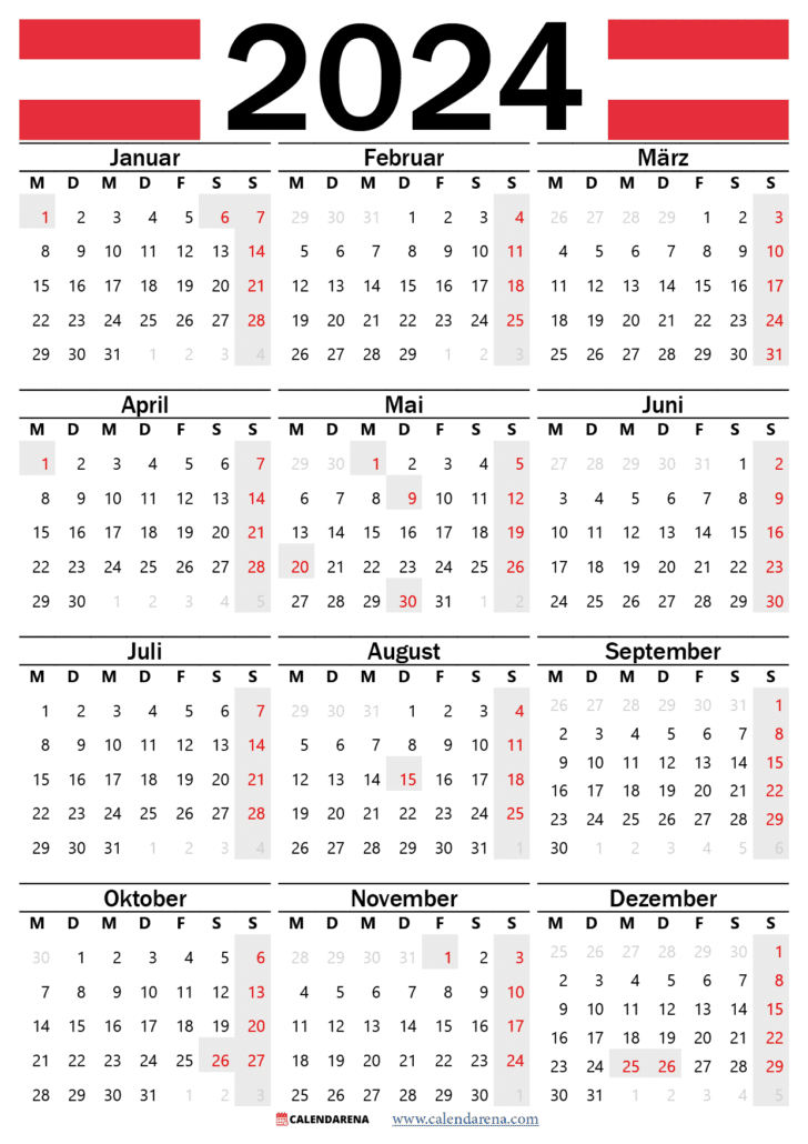 kalender 2024 österreich