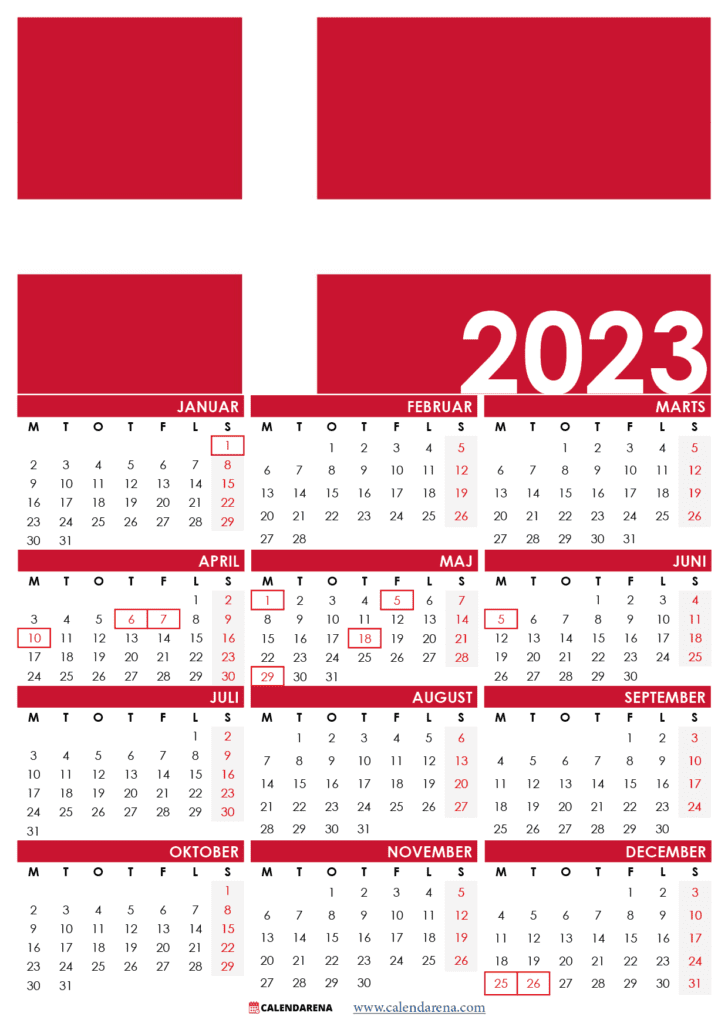 uge kalender 2023 Danmark