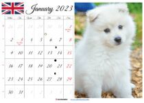 january 2023 calendar printable free UK