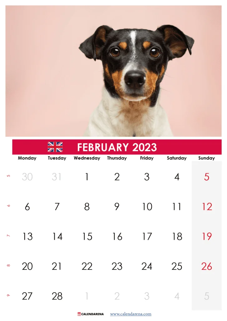 February 2023 calendar wallpaper uk