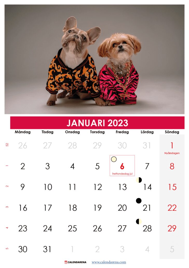 januari kalender 2023