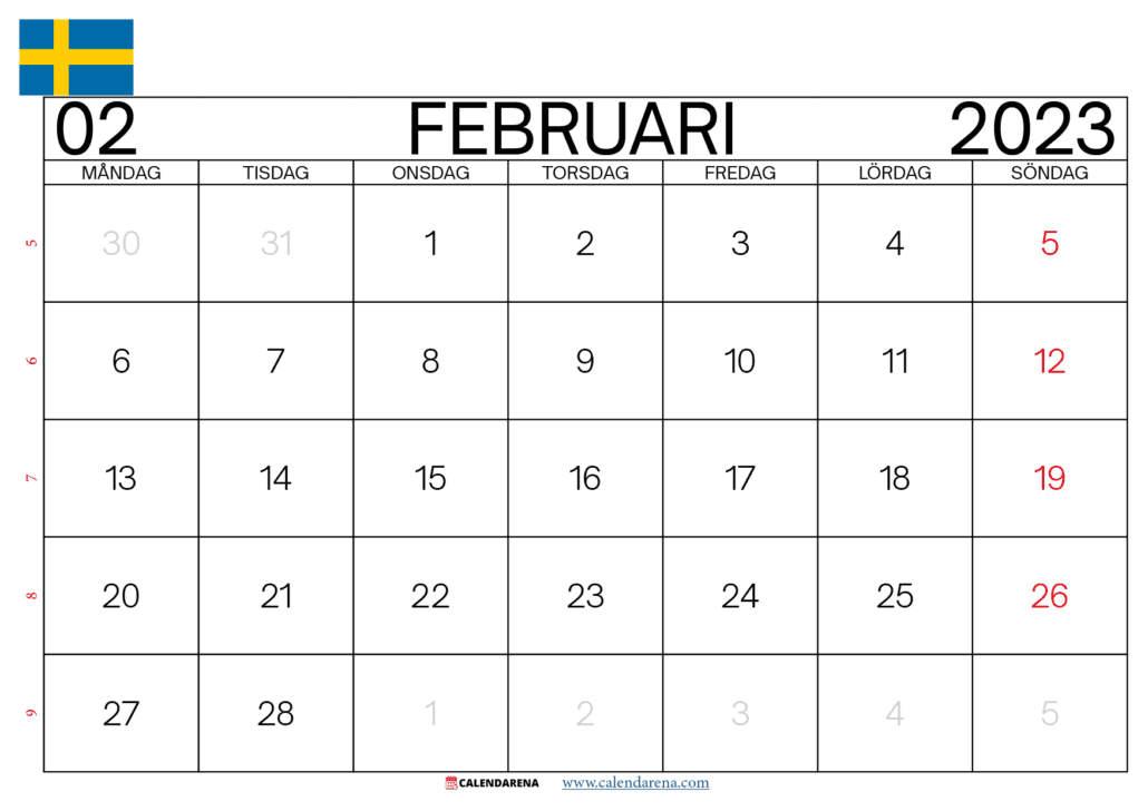 kalender 2023 februari