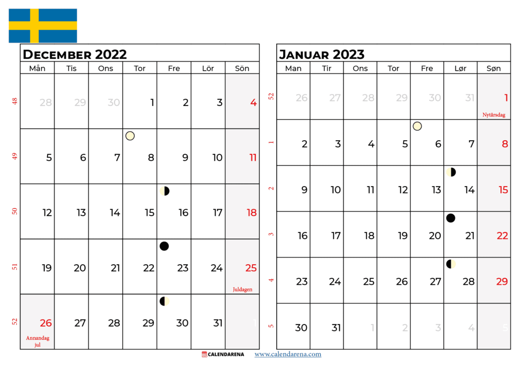 kalender december 2022 januari 2023