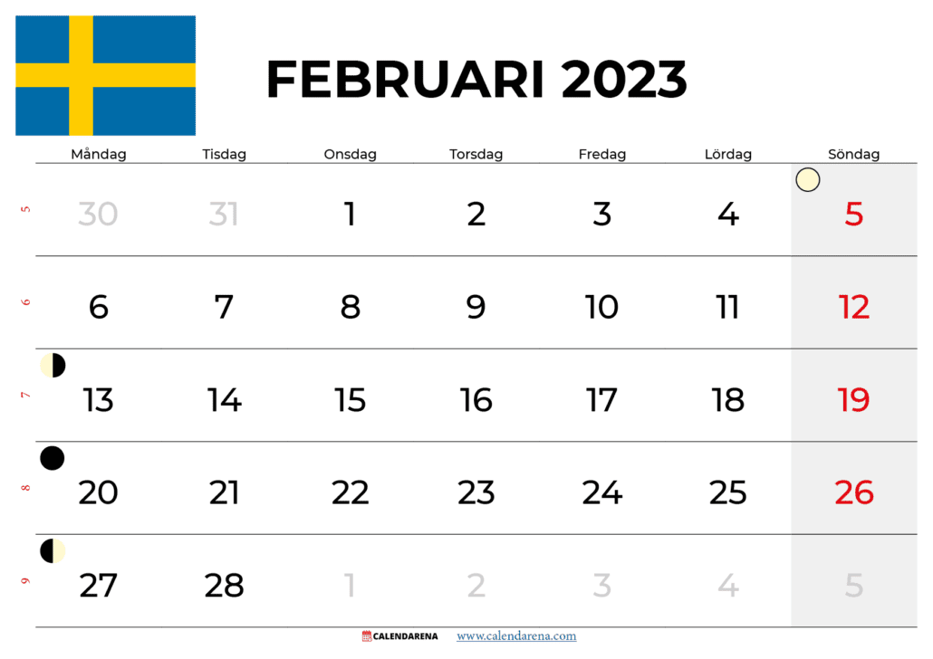 kalender februari 2023