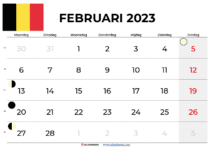 kalender februari 2023 belgië