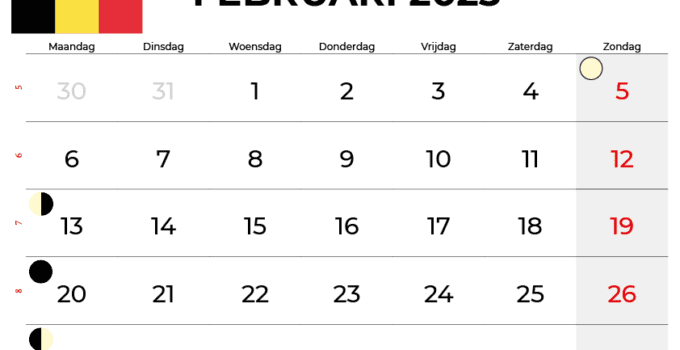 kalender februari 2023 belgië
