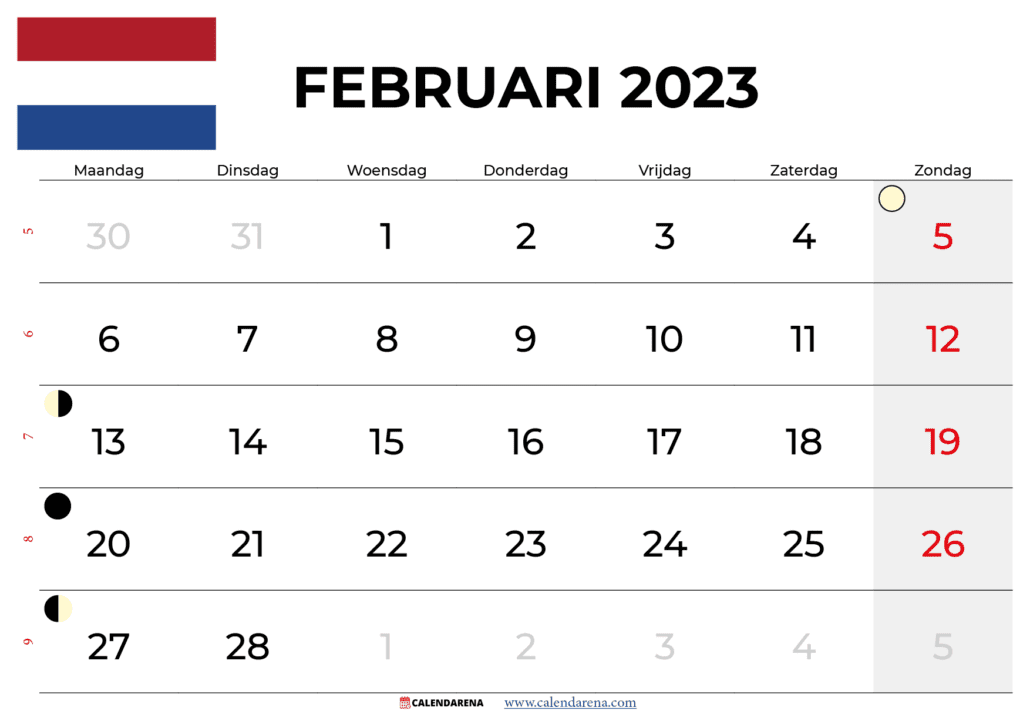 kalender februari 2023 nederland