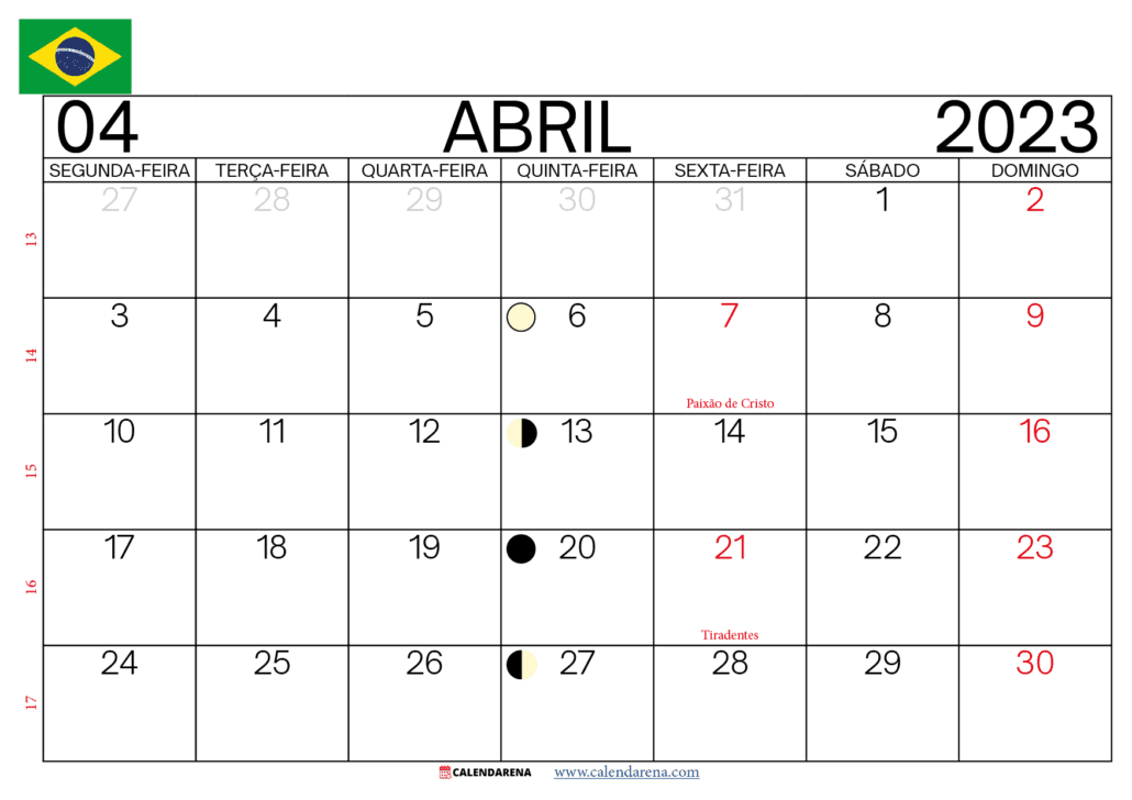 calendário abril 2023 brasil