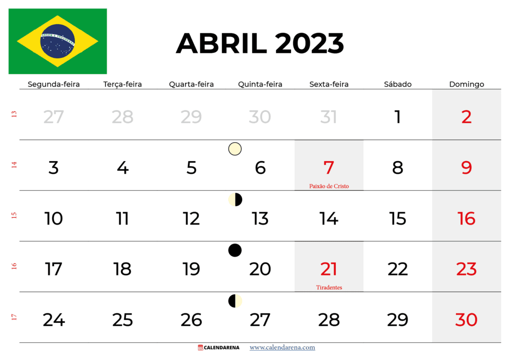 calendario abril 2023 brasil
